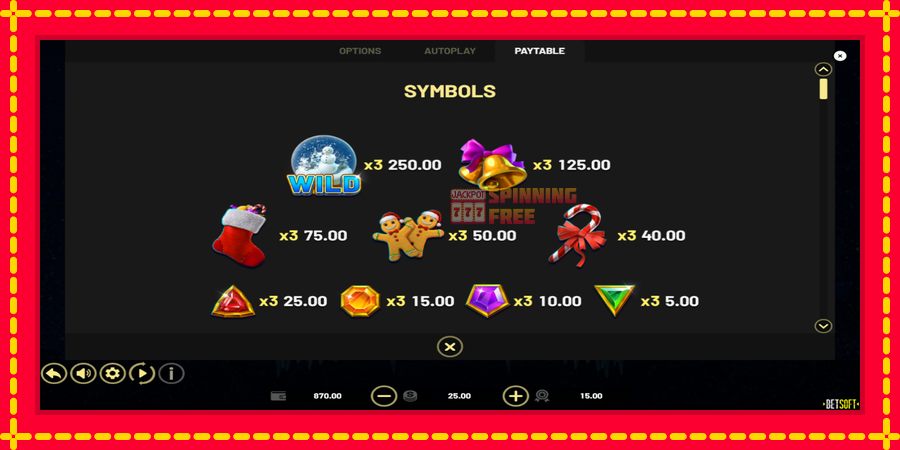 Coins of Christmas mesin slot dengan animasi cerah, gambar 5