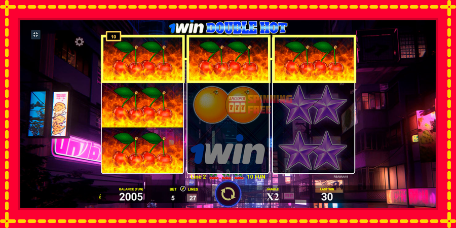 1win Double Hot mesin slot dengan animasi cerah, gambar 4