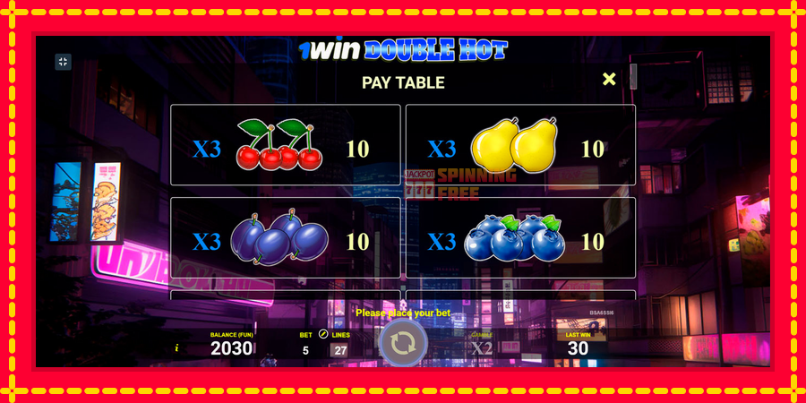 1win Double Hot mesin slot dengan animasi cerah, gambar 6