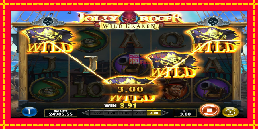 Jolly Roger Wild Kraken mesin slot dengan animasi cerah, gambar 3