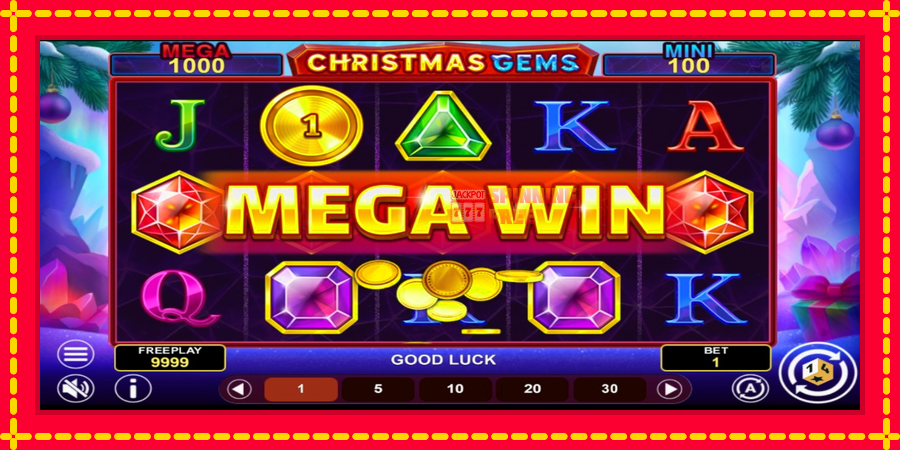 Christmas Gems Hold & Win mesin slot dengan animasi cerah, gambar 3