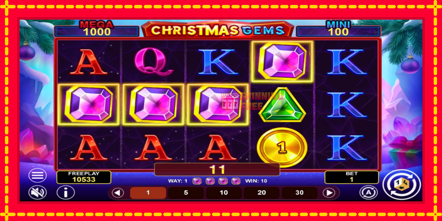 Christmas Gems Hold & Win mesin slot dengan animasi cerah, gambar 4