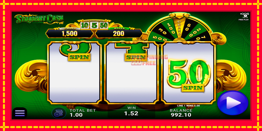 Straight Cash mesin slot dengan animasi cerah, gambar 3