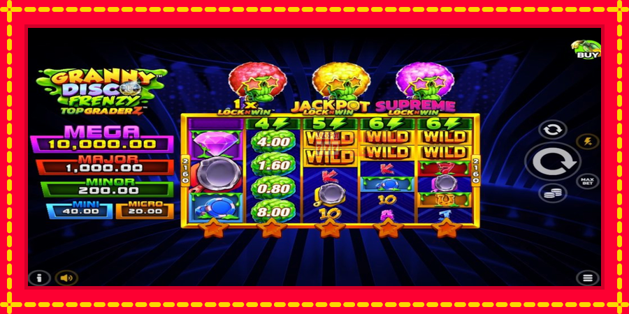 Granny Disco Frenzy mesin slot dengan animasi cerah, gambar 2