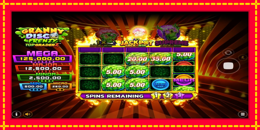 Granny Disco Frenzy mesin slot dengan animasi cerah, gambar 6