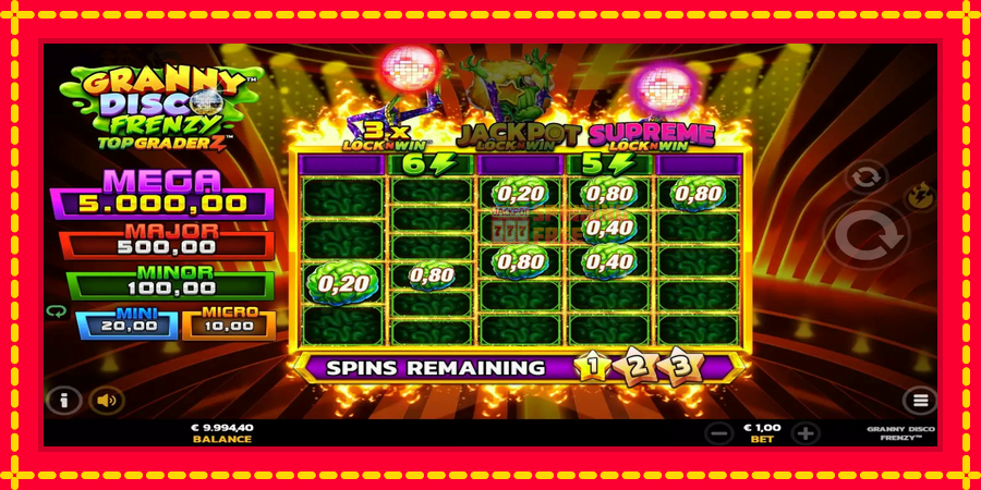 Granny Disco Frenzy mesin slot dengan animasi cerah, gambar 7