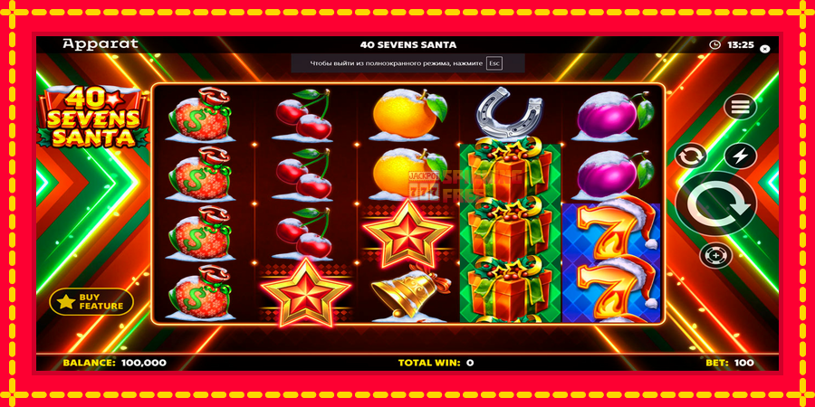 40 Sevens Santa mesin slot dengan animasi cerah, gambar 1