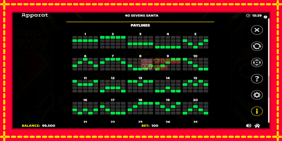 40 Sevens Santa mesin slot dengan animasi cerah, gambar 7