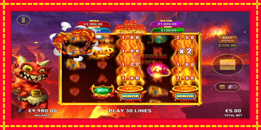 Lil Demon Blazing Lava mesin slot dengan animasi cerah, gambar 2