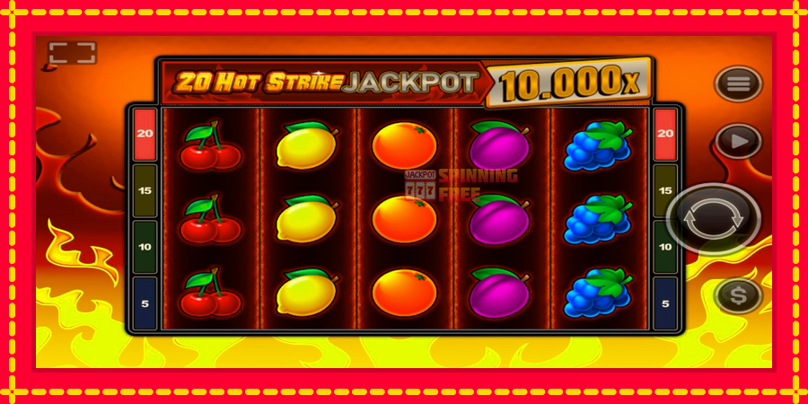 20 Hot Strike Jackpot mesin slot dengan animasi cerah, gambar 1