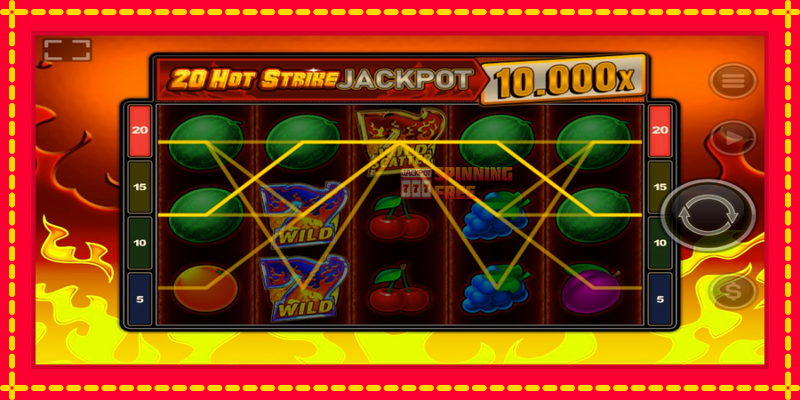 20 Hot Strike Jackpot mesin slot dengan animasi cerah, gambar 3