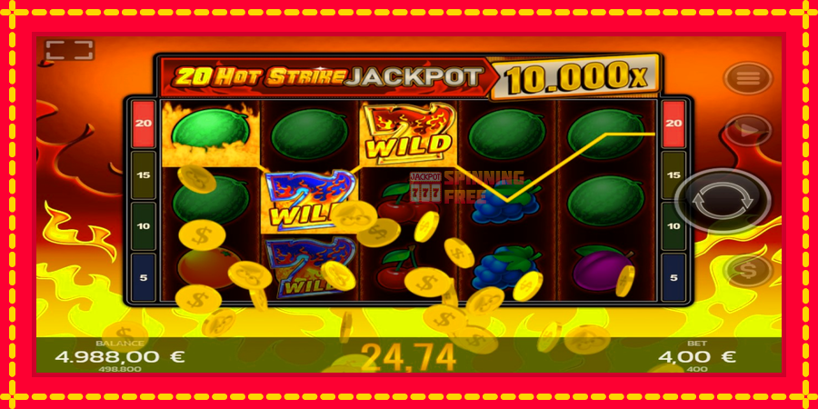 20 Hot Strike Jackpot mesin slot dengan animasi cerah, gambar 4