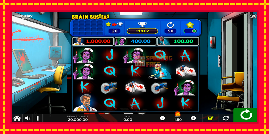 Brain Busters mesin slot dengan animasi cerah, gambar 1