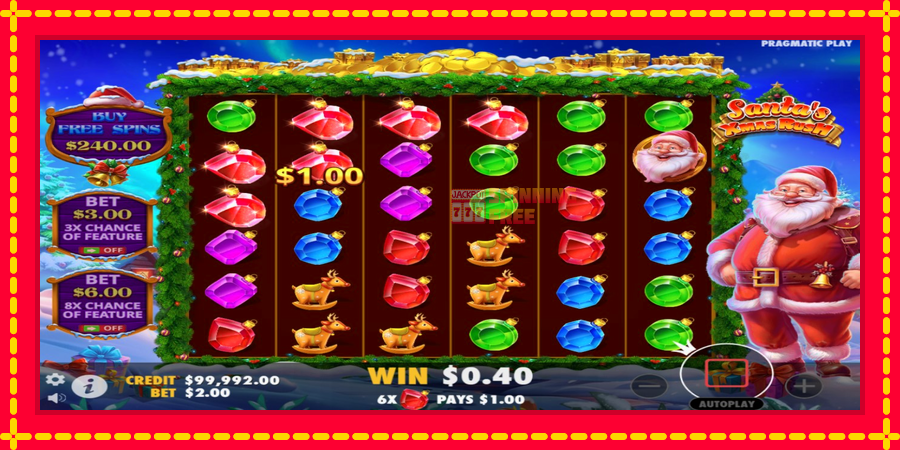 Santas Xmas Rush mesin slot dengan animasi cerah, gambar 3