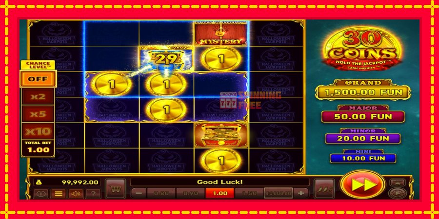 30 Coins Halloween Jackpots mesin slot dengan animasi cerah, gambar 2