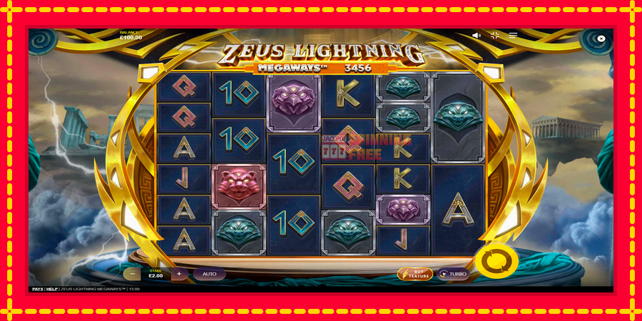 Zeus Lightning Megaways mesin slot dengan animasi cerah, gambar 1