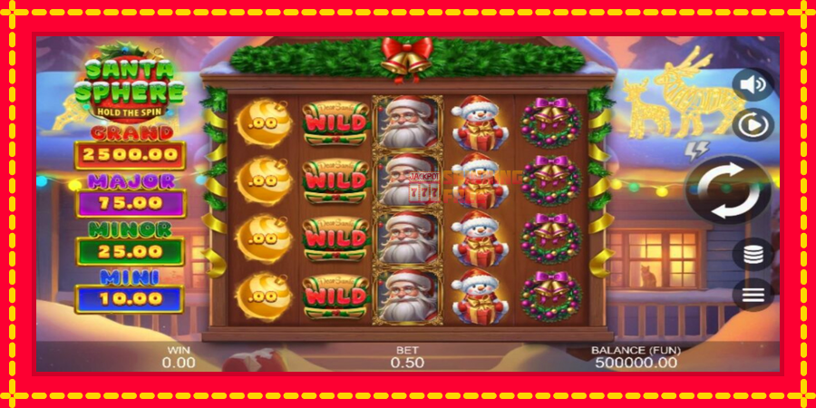 Santa Sphere: Hold the Spin mesin slot dengan animasi cerah, gambar 1