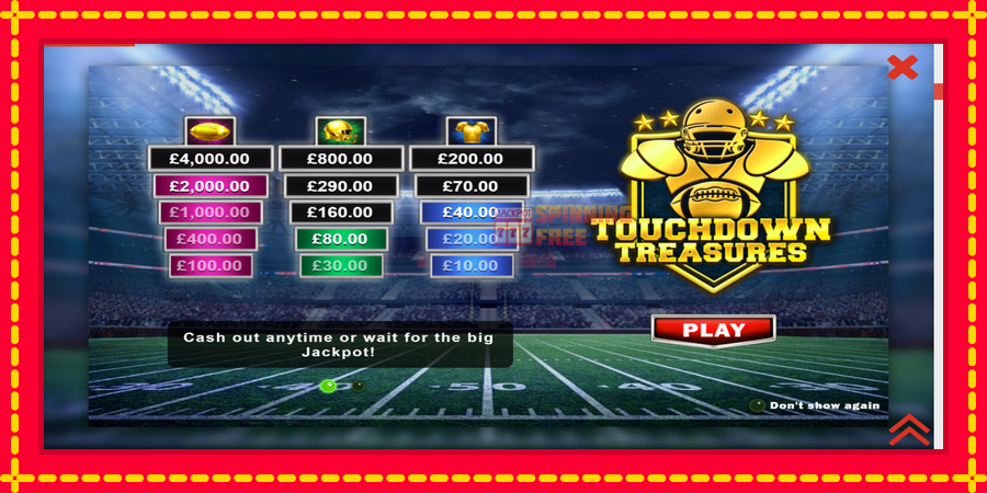 Touchdown Treasures mesin slot dengan animasi cerah, gambar 1