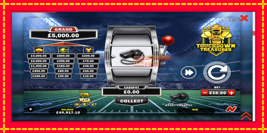 Touchdown Treasures mesin slot dengan animasi cerah, gambar 2