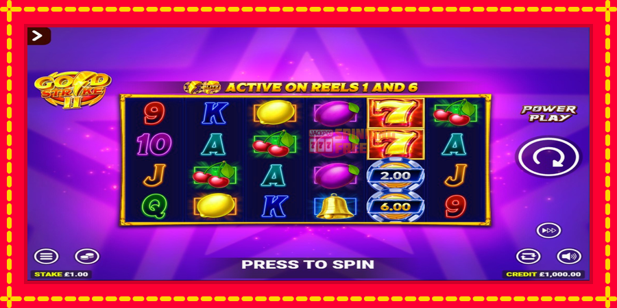 Gold Strike II Rapid Fire Jackpots mesin slot dengan animasi cerah, gambar 2