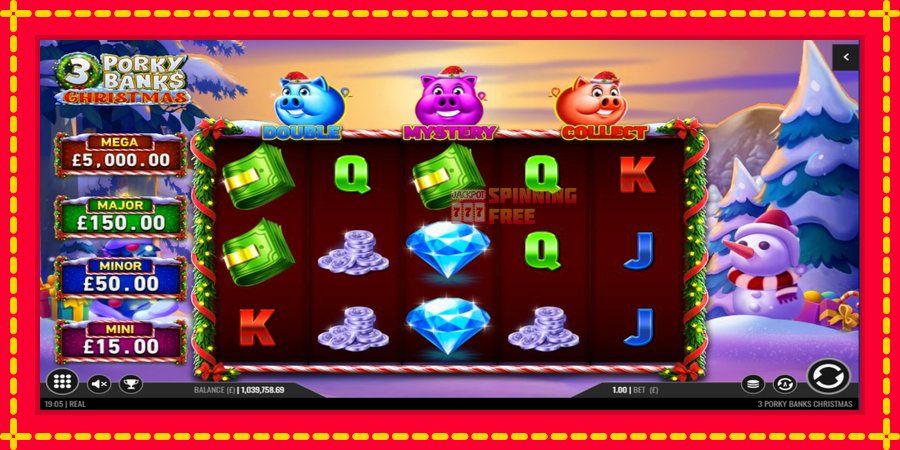 3 Porky Banks Christmas mesin slot dengan animasi cerah, gambar 2