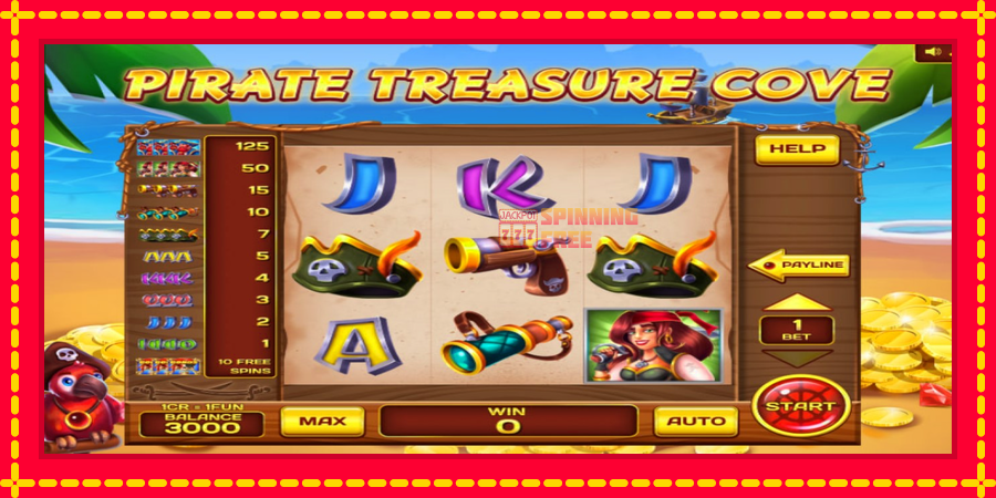 Pirate Treasure Cove Pull Tabs mesin slot dengan animasi cerah, gambar 1