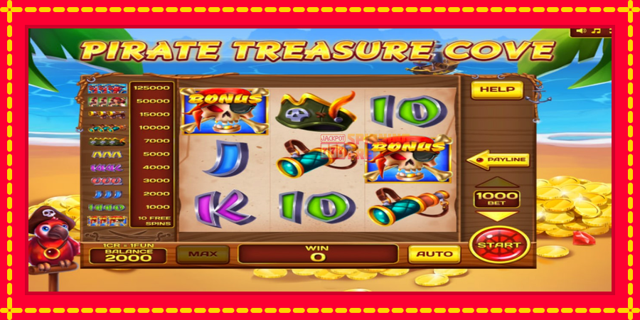 Pirate Treasure Cove Pull Tabs mesin slot dengan animasi cerah, gambar 2