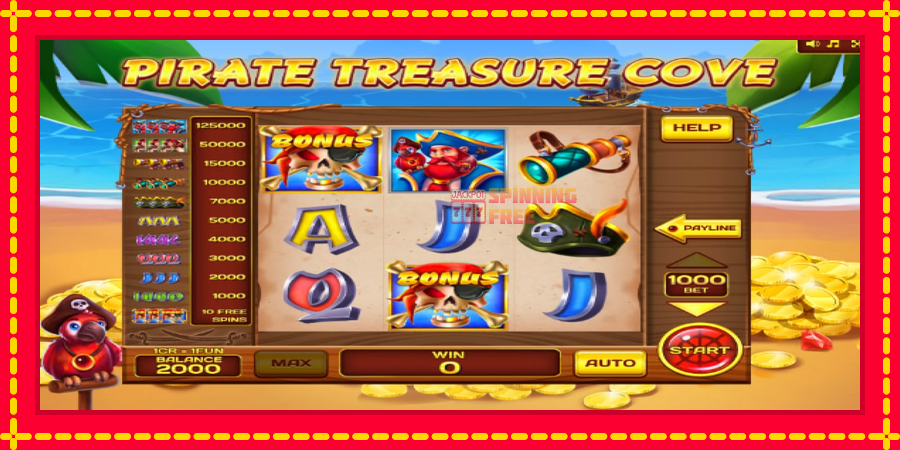 Pirate Treasure Cove Pull Tabs mesin slot dengan animasi cerah, gambar 4