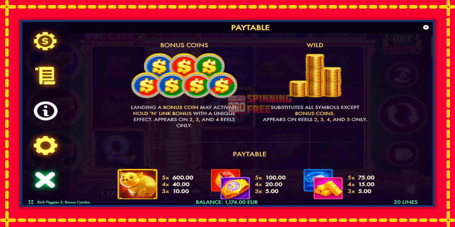 Rich Piggies 2: Bonus Combo mesin slot dengan animasi cerah, gambar 5