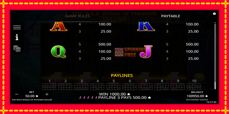 The Wild Wings of Phoenix Deluxe mesin slot dengan animasi cerah, gambar 7