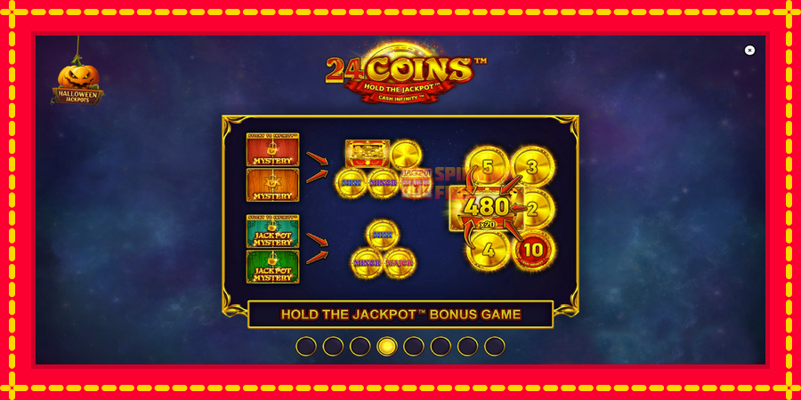 24 Coins Halloween Jackpots mesin slot dengan animasi cerah, gambar 1