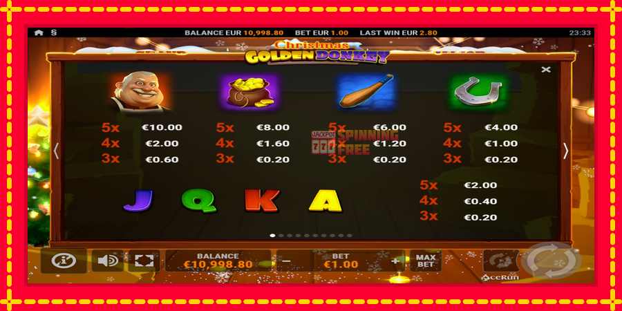 Golden Donkey Christmas mesin slot dengan animasi cerah, gambar 4