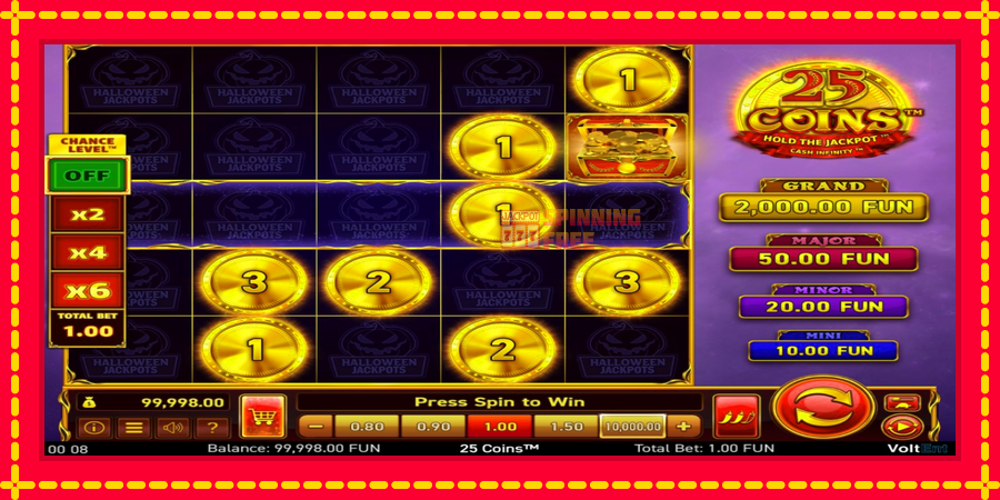 25 Coins Halloween Jackpots mesin slot dengan animasi cerah, gambar 2