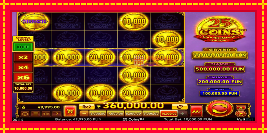 25 Coins Halloween Jackpots mesin slot dengan animasi cerah, gambar 3