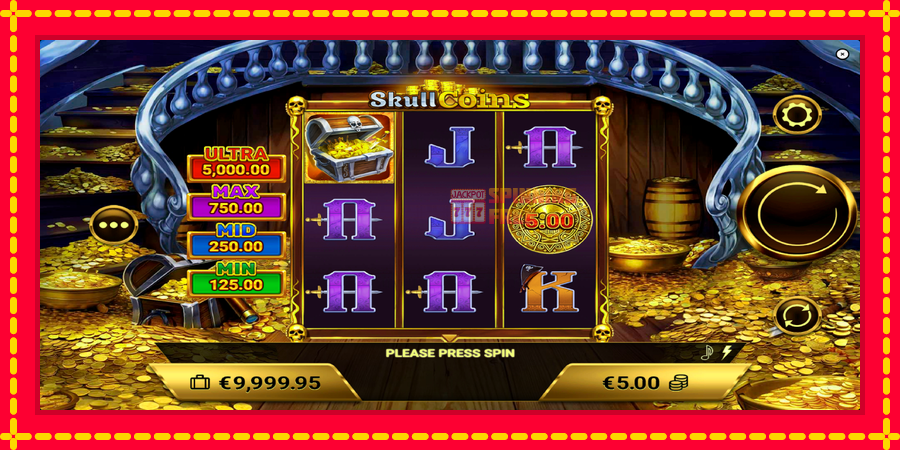 Skull Coins mesin slot dengan animasi cerah, gambar 2