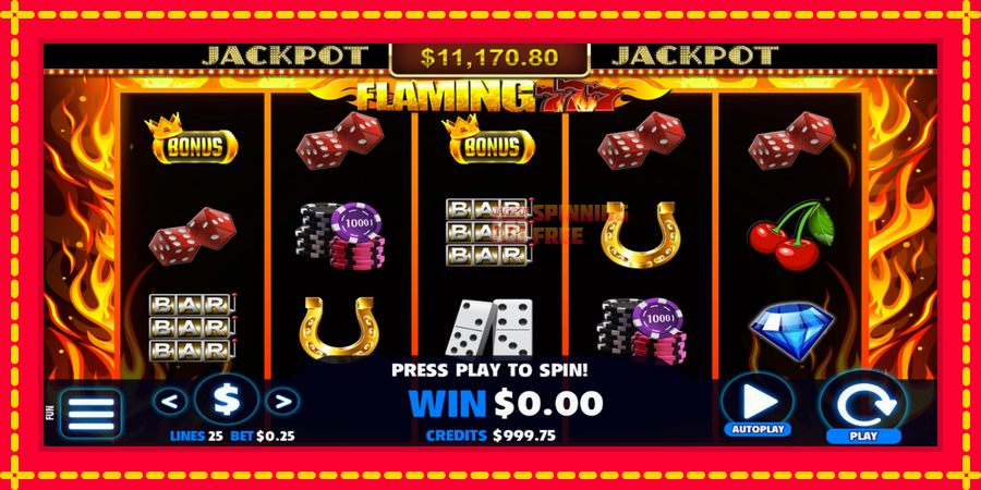 Flaming 777 mesin slot dengan animasi cerah, gambar 2