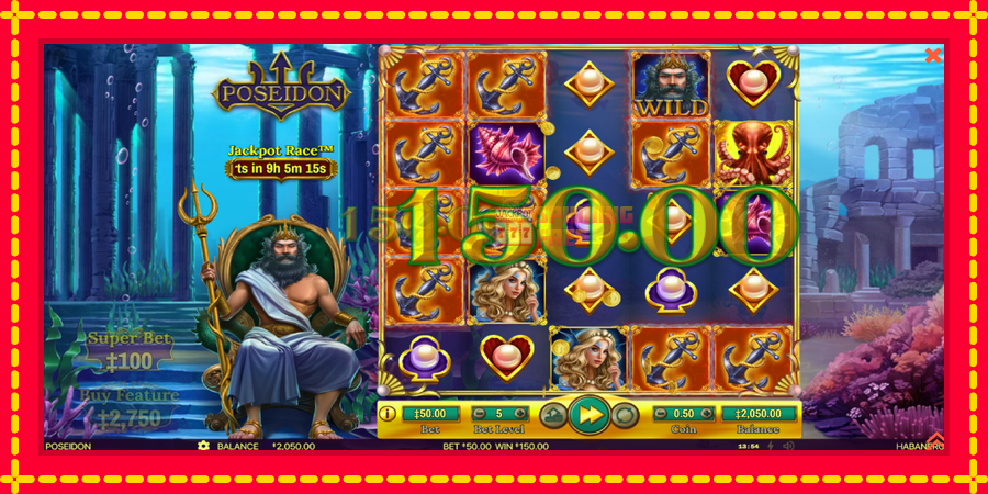 Poseidon mesin slot dengan animasi cerah, gambar 3