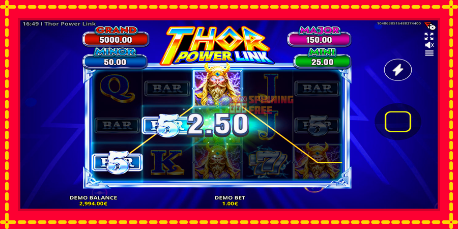 Thor Power Link mesin slot dengan animasi cerah, gambar 2