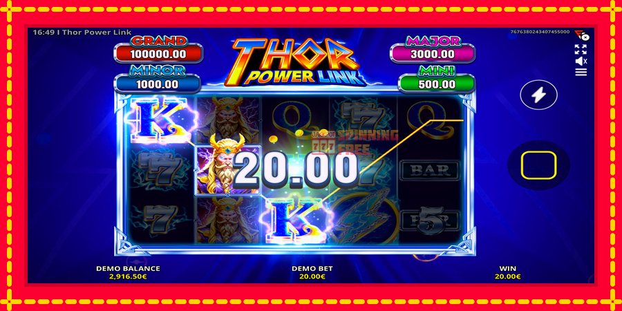 Thor Power Link mesin slot dengan animasi cerah, gambar 3