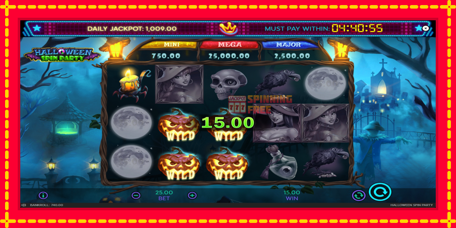 Halloween Spin Party mesin slot dengan animasi cerah, gambar 5