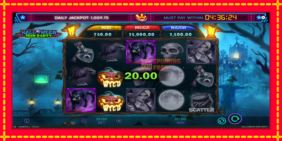 Halloween Spin Party mesin slot dengan animasi cerah, gambar 6