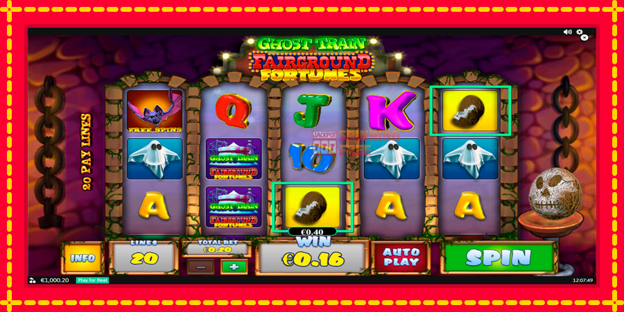 Fairground Fortunes Ghost Train mesin slot dengan animasi cerah, gambar 2