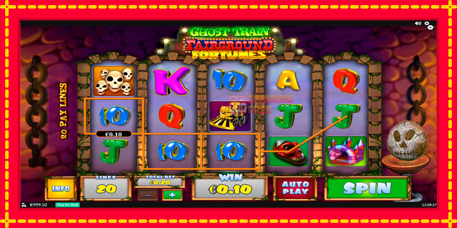 Fairground Fortunes Ghost Train mesin slot dengan animasi cerah, gambar 4