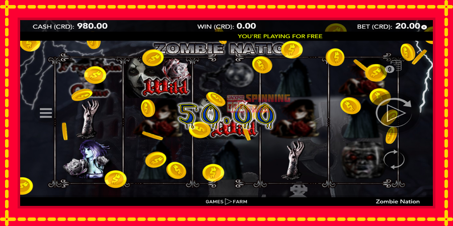 Zombie Nation mesin slot dengan animasi cerah, gambar 4