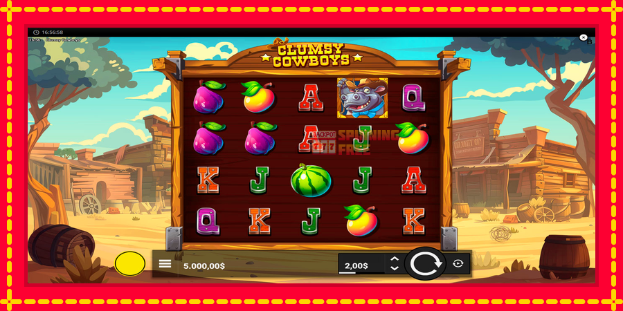 Clumsy Cowboys mesin slot dengan animasi cerah, gambar 1