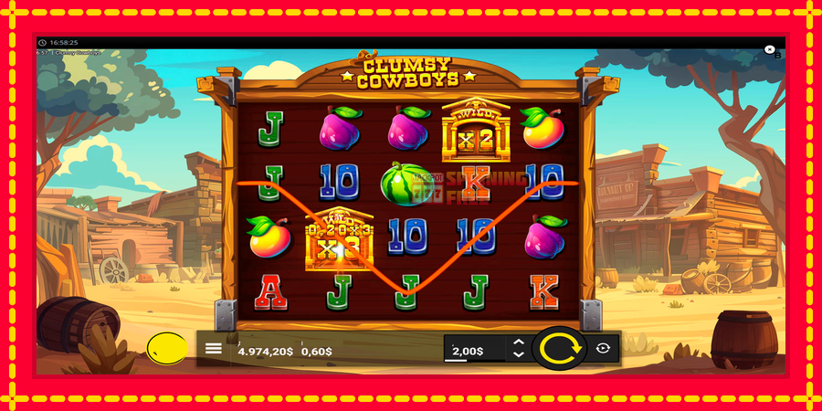 Clumsy Cowboys mesin slot dengan animasi cerah, gambar 5