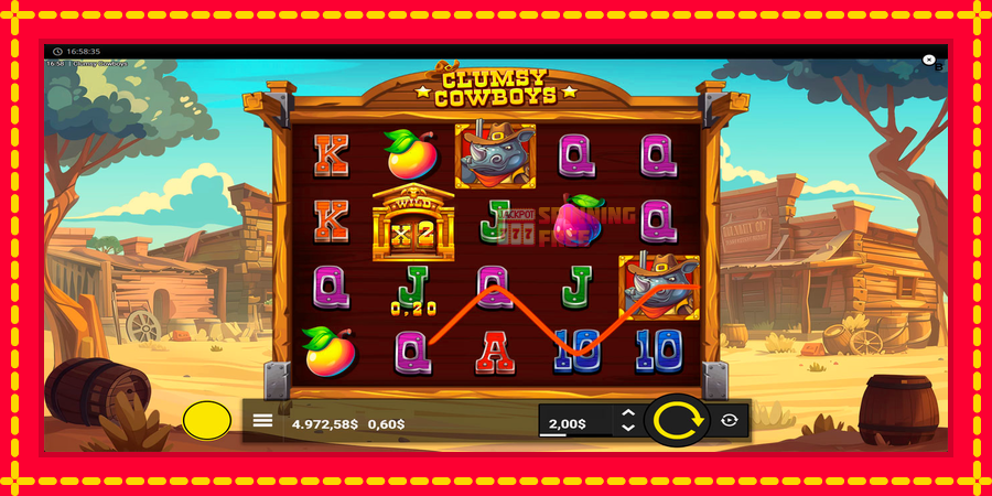 Clumsy Cowboys mesin slot dengan animasi cerah, gambar 6