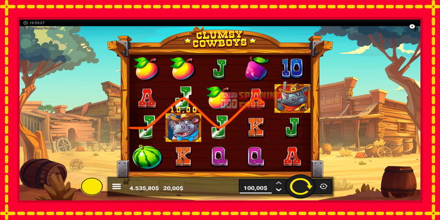 Clumsy Cowboys mesin slot dengan animasi cerah, gambar 7