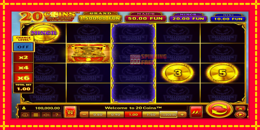 20 Coins Halloween Jackpots mesin slot dengan animasi cerah, gambar 1