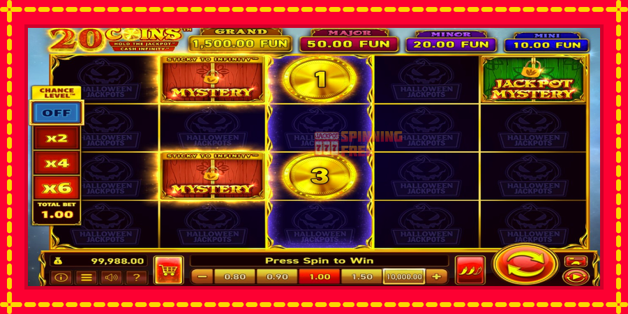 20 Coins Halloween Jackpots mesin slot dengan animasi cerah, gambar 3